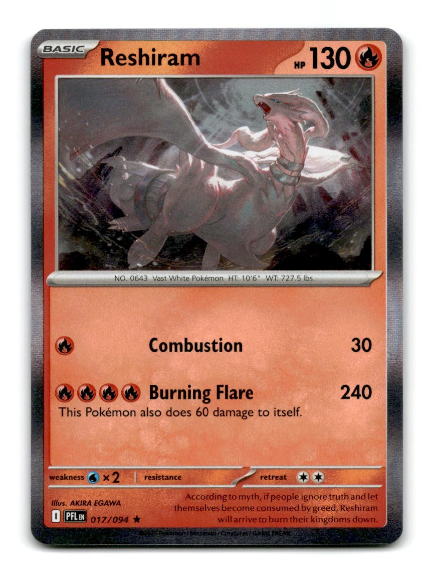 Reshiram 017/094 Phantasmal Flames Pokemon Holo ~A17-556