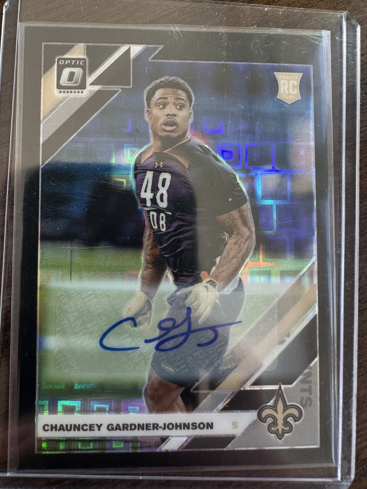 2019 OPTIC FOOTBALL Chauncey Gardner Johnson Auto #137/25 Black PANDORA Saints