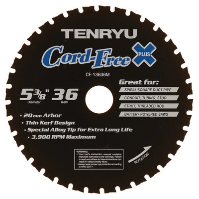 Tenryu Cord Free Series 5-3/8 Inch X 32T Spiral Pipe Blade