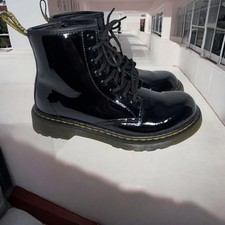 Dr. Martens 1460J Size 3 Lace Up Combat Boots Patent Leather Black Kids Youth