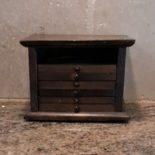 VTG Wood and Cork Square Coaster Set with Box Holder, 6 Medium Brown Coasters