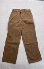 Carhartt Dungaree Carpenter Pants Y26 BRN 12 Regular youth Canvas Work Pants.