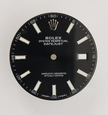 Genuine Factory Rolex Dial Black Datejust 41mm Lume 126300, 126334