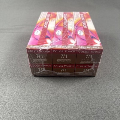 ( 6 Pack ) WELLA Color Touch Hair Color 7/1 Medium Blonde/Ash