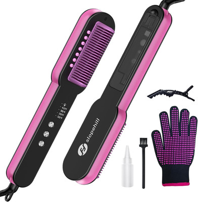 Steam Hair Straightener Brush   Ionic Steam Straightening Brush for Smooth, Friz