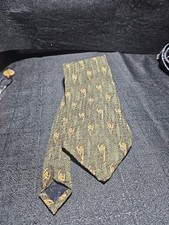 Gold  Green Hand Made Silk Ferrell Reed Men  s Classic Necktie 4 
