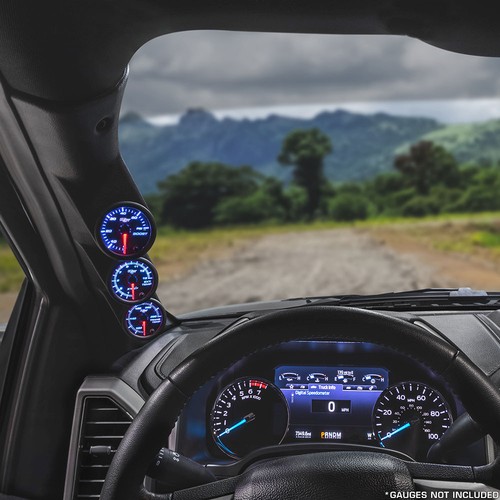 Pod calibre de triple pilar GlowShift 52 mm para 17-20 Super Duty 6,7 L carrera de potencia - Imagen 2 de 3