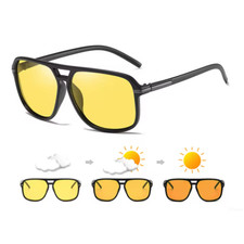 Polarisierte Photochrome Sonnenbrille f&uuml;r Nachtsicht zum Fahren Gelb