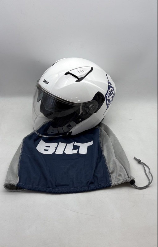 Bilt Unisex White Tour Dot ECE 22R06 Motorcycle Open Face Helmet Size M With Bag