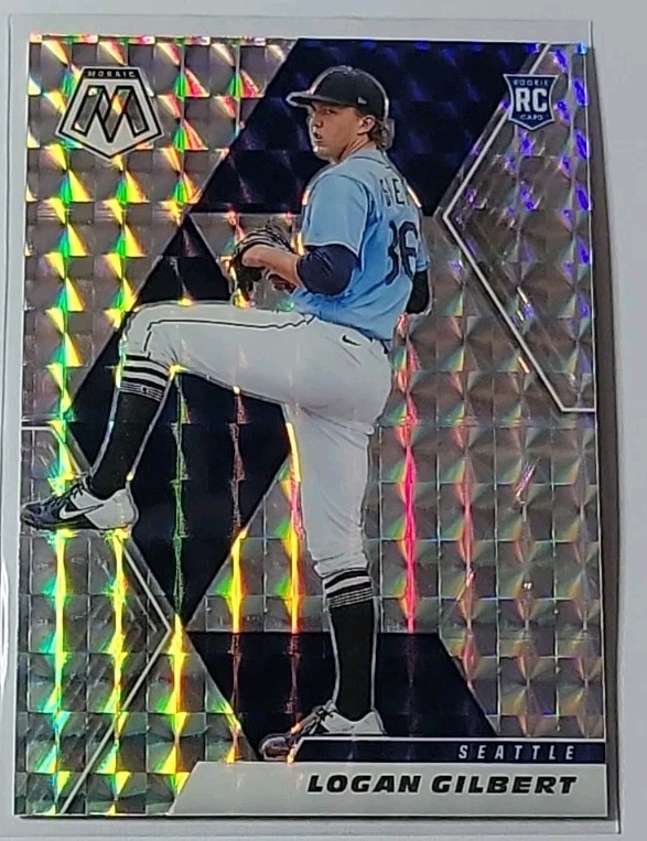 Logan Gilbert 2021 Panini Mosaic Silver Mosaic Prizm Rookie 287 Seattle Mariners