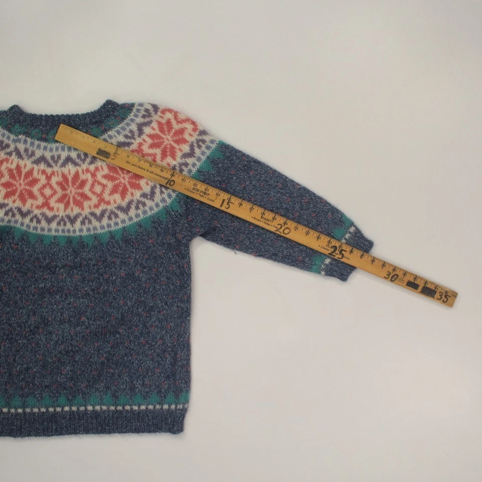Suéteres nórdicos Northern Isles mezcla de mohair Fair Isle para mujer azul medio años 90 de colección Foto 4 de 4