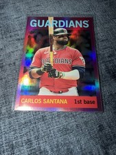 CARLOS SANTANA Baseball 2025 Topps Archives Pink Foilboard Guardians MLB Card