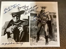 Rare signed Clayton Moore Vintage 8x10 Glossy Photo autographed Lone Ranger