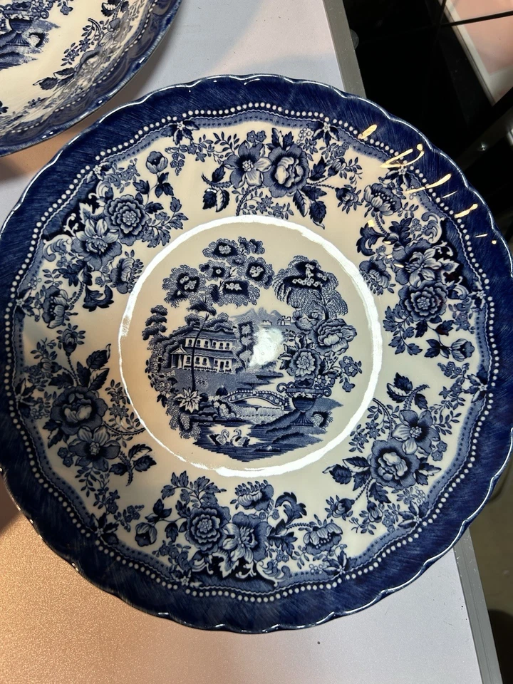 Royal Wessex Churchill Queens England Tonquin Pasta Azul/Cuencos para Servir X3 Foto 4 de 4