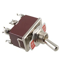 On/On 2 Way Double Pole Toggle Switch AC 250V 15A w 6 Screw Terminals