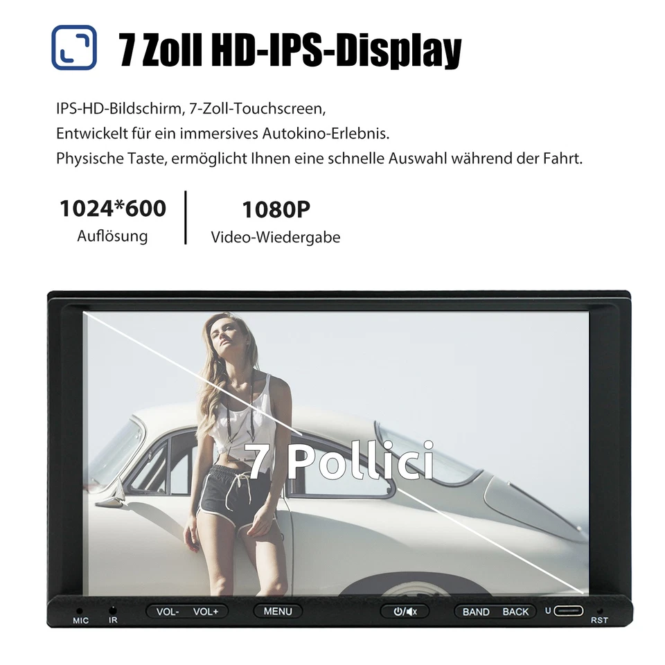 DAB+ 7" Doppel 2 DIN Android 15 4+64GB Carplay Autoradio GPS Navi RDS Bluetooth - Bild 3 von 4