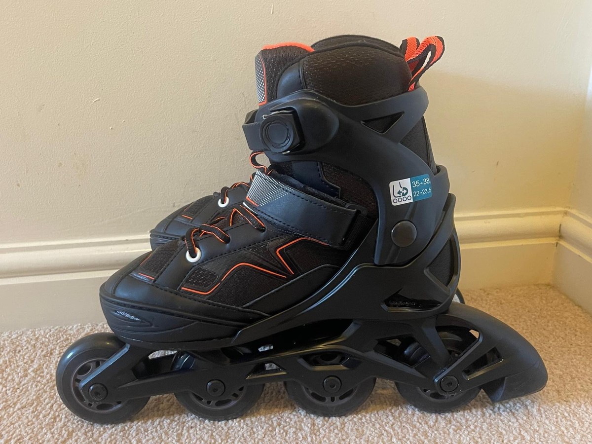 Decathlon Oxelo Roller fit Junior Back Orange 35-38 UK