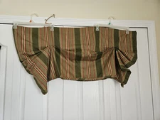 Waverly Home Classics Valance  79" x 16" Pleated Red Green Gold Stripe EUC