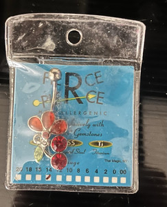 Fierce Pierce Hypoallergenic 14g 316L Steel Captive Ring 5/8 Red CZ Ear