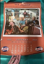 Vintage 1944 Pepsi Cola calendar featuring American artist competion winners