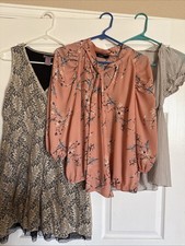 Lot Of 3 Size M Womens Business Casual Summer Work Clothes One Dress, 2 Tops