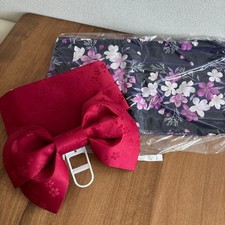 Beautiful item Yukata obi set Purple navy One size fits most Length 165cm