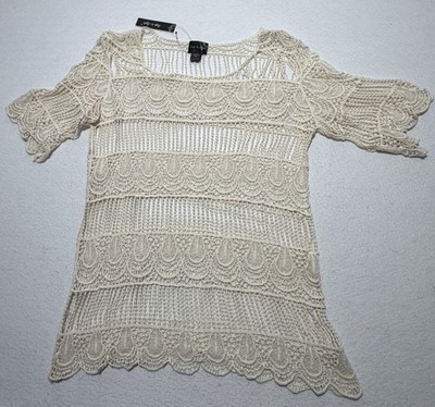 Boho Coachella Style Crochet Blouse Step in Style One Size