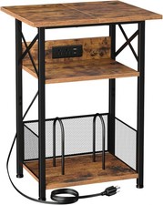 Versatile Vinyl Storage Stand for Records with Charging Station 3 Shelves