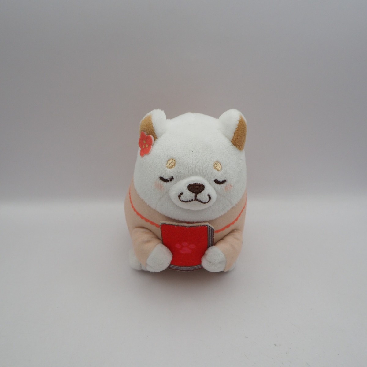 D1805A Chuken mochi Shiba Inu Dog White Sk Japan Plush 4.5