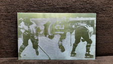 Stainless Steel Plate with the image of a hockey match Czechoslovakia USSR 1970s