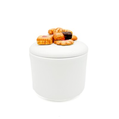 Bassano Ceramic Storage Container Cake 3D Motif 2.0 L New From Italy 15Cm High
