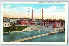 Fulton New York NY Postcard Oswego Falls Corporation Exterior VIew c1938 Vintage