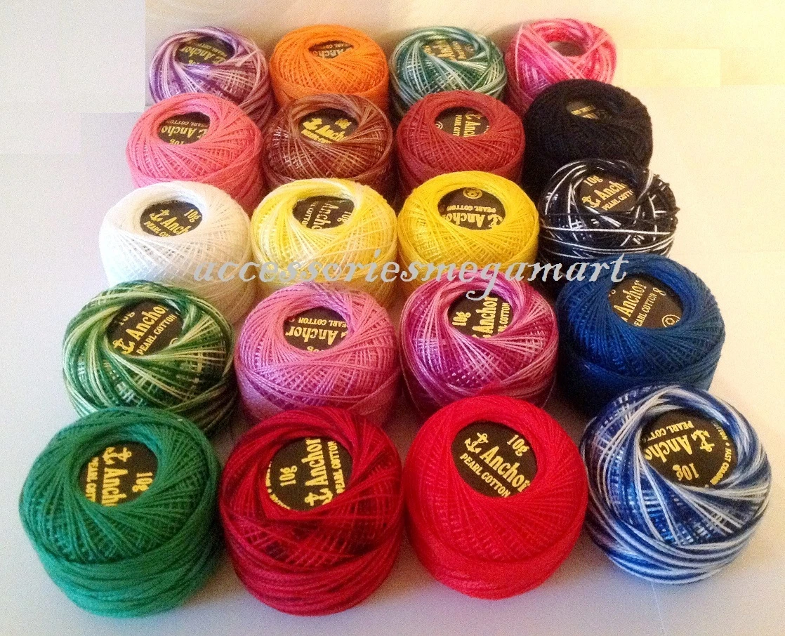 Variegated & Solid Anchor pearl cotton embroidery thread 85 mtr