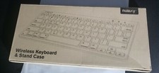 Nulaxy KM13 Wireless Bluetooth Keyboard with Sliding Stand Compatible Silver
