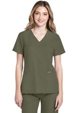 Cherokee WW Originals Scrubs Women's V-Neck Top CK953A OLVN Olive Free Ship
