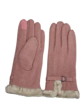 Women's Warm Winter Fashion Touchscreen Gloves with Faux Fur Cuff and Belt