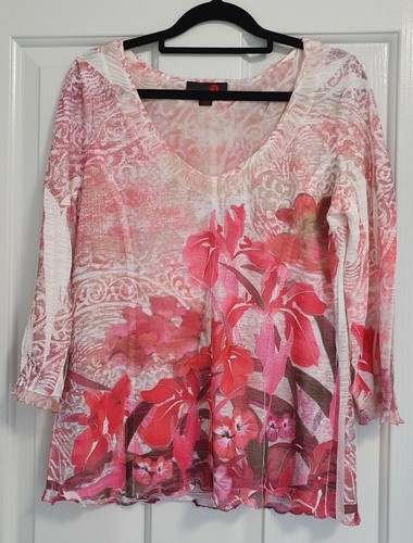 SEVEN SISTERS Pink Iris Floral blouse 