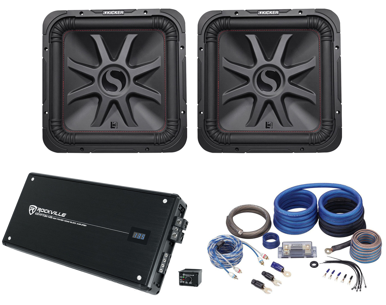 2 KICKER 45L7R154 15 автомобильных сабвуферов L7R мощностью 3600 Вт моноусилитель Комплект усилителей L7R154 150390₽