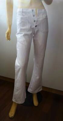 Vintage Rare 90s Laika Period DRIES VAN NOTEN Button Up White Jeans Size 6-8 AUS