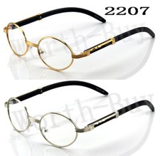 New Mens Womens Clear Lens Oval Frame Eye Glasses Vintage Fashion Retro Wood