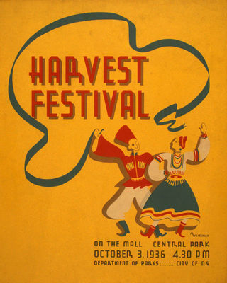 POSTER HARVEST FESTIVAL RUSSIANS DANCERS DANCE ART CULTURE VINTAGE REPRO FREE SH