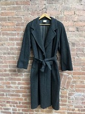 Vintage Halls Of Krizia Women’s Coat, Sz 42, Gray Light Fluffy Wool, Italy