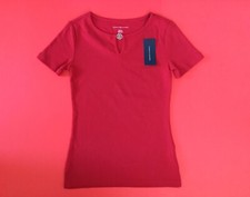 New TOMMY HILFIGER Women’s Short Sleeve T-Shirt MEDIUM Red w/Gold MSRP $34.50