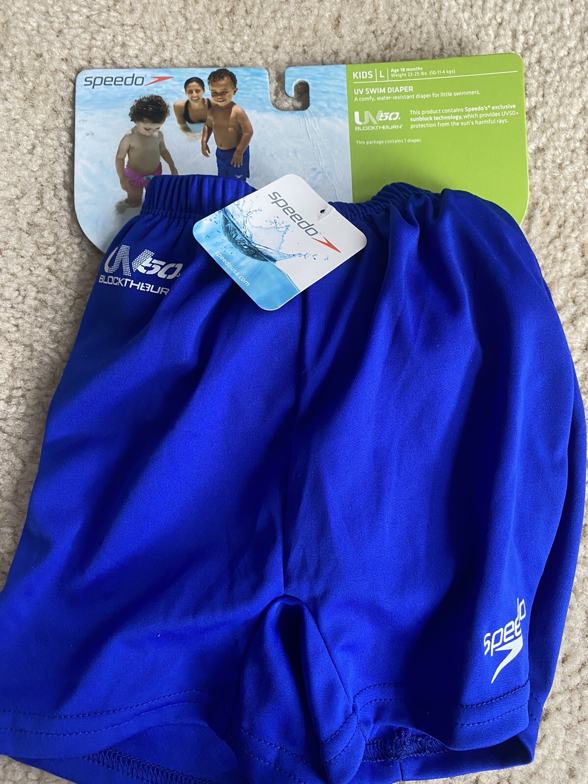 Boys Blue UV50+ Speedo Swim Diaper Trunks Size Large 18 Months New eBay