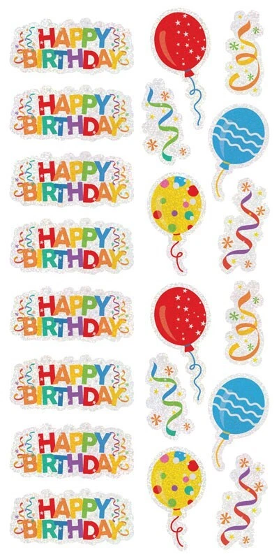 PAPER HOUSE PRODUCTIONS Crafts Stickers Holographic Foil Happy Birthday Banners Sentiments Balloons