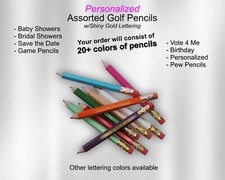 Assorted, Mini Golf Pencils, Bridal Shower, Baby Shower, Save The Date, Wedding