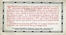 [Candy] [Startup Candy Co.]: "The Letter 'E' " - Vintage Candy Advertisement