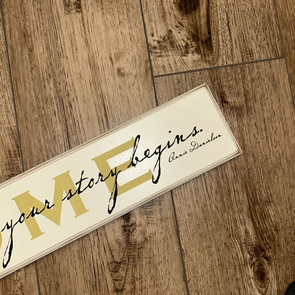 HOME IS WHERE YOUR STORY BEGINS Large 22” x 4” Wood Plaque Danielson Designs USA - Image 3 of 4
