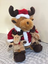  Vintage DAN DEE ANIMATED SINGING REINDEER w/2 BABIES JINGLE BELLS VIDEO