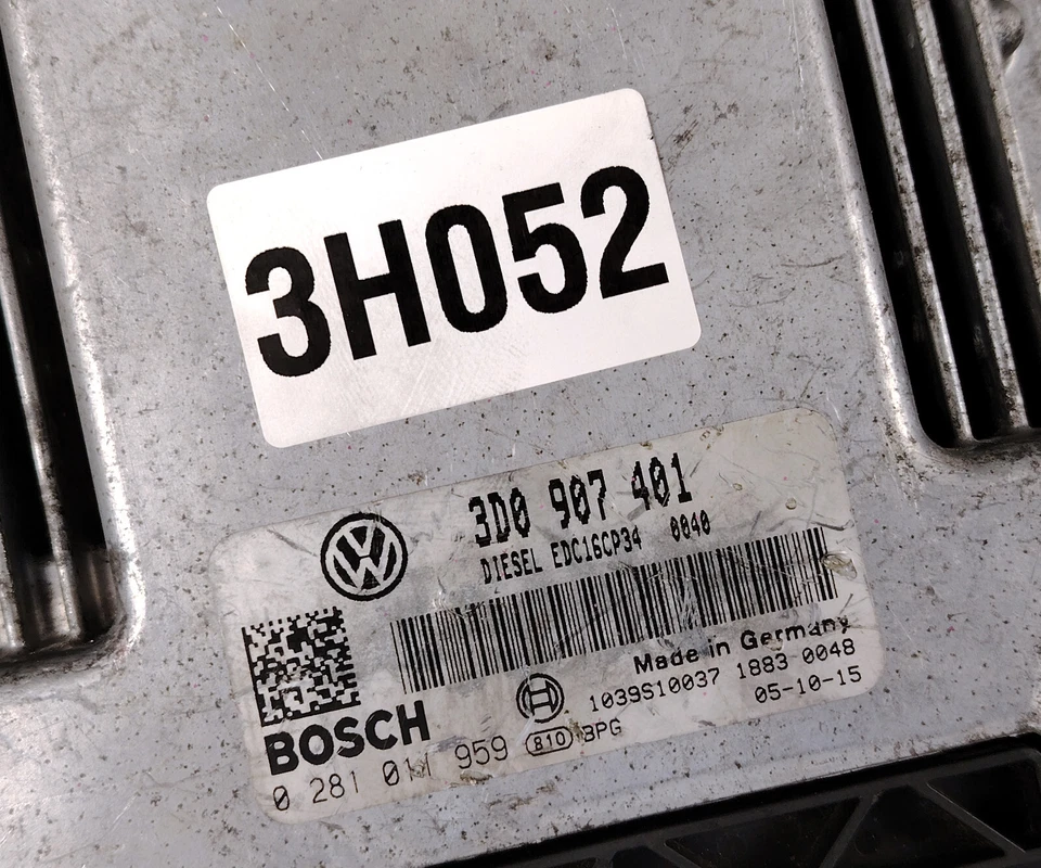 02 07 VW Phaeton 3.0 Tdi 4MOTION Motore Control Modulo ECM 3D0907401 0281011959 - Immagine 3 di 4